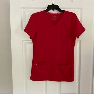 Red Heart Soul scrub top